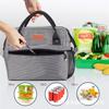 Bolsa de Picnic Aislada Rayada Bolso de Hombro Rayas Blancas y Negras Bolsa Aislada Gran Capacidad Tela Oxford Bolsa de Hielo Aislada Personalización Transfronteriza
