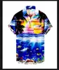 Camisa Masculina Europeia e Americana Estilo Havaí Protetor Solar Caveira Halloween Cruzamento Roupas Masculinas Camisa
