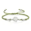 Pulsera de Plata Pura 999 Flor de Loto Pulsera para Mujer, Nuevo Estilo Chino Diseño de Estilo Nacional, Pulsera Trenzada de Flor de Loto de Buena Suerte
