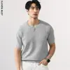 Tricô Estilo Old Money Camiseta de Manga Curta Masculina Verão Novo Retrô Japonês Suéter Camiseta Versátil Moda Masculina