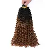 Peluca Waterdeep Degradado 100g 14 Pulgadas Cabello Rizado Ola de Agua Fibra Sintética Crochet para Cabello Artesanía Tejida a Mano Cabello Rizado