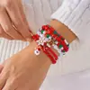Conjunto de Pulseras de Moda Versátiles Europeas y Americanas Transfronterizas de Aleación Navideña Reno Árbol de Navidad Copo de Nieve Perla Vidrio Cristal