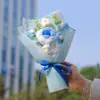 Navidad Flores de Ganchillo Creativas Ramo Caja de Regalo Regalo de San Valentín para Niñas Regalo de Cumpleaños Flores de Hilo de Rosa de Ganchillo Venta al por Mayor