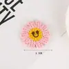 Lindos Accesorios para el Cabello de Peluche con Expresión Sonriente Accesorios de Pegatinas de Tela de Flores DIY Accesorios de Decoración para Bolsos de Margarita
