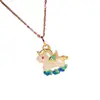 Collar de Caballo Volador Unicornio Chapado en Oro Real de 18K Cadena para Suéter de Personalidad Linda Dibujada Nicho Lujo Ligero Accesorio de Alta Gama