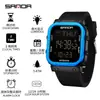 Reloj Deportivo Sanda, Reloj Electrónico Cuadrado de Cuenta Regresiva de Moda para Estudiantes, Reloj Despertador Multifuncional de Moda, Reloj de Pulsera con Pantalla Única al por Mayor