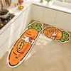Alfombra de Cocina Larga con Forma de Zanahoria Linda Estilo Ins, Alfombra Absorbente de Tierra de Diatomeas, Alfombra Antideslizante Resistente a la Suciedad, Alfombra Impermeable y Resistente a las Manchas