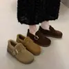 Sapatos Birkenstock com veludo feminino novo estilo popular mocassins de inverno sapatos de algodão sapatos de pele quentes slip-on botas de neve