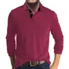 Amazon Comércio Exterior Transfronteiriço Outono e Inverno Europeu e Americano Masculino Camiseta de Manga Longa com Lapela Camisa Polo Masculina Top Camisa de Base