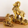 Nuevos Adornos de Oveja de Latón con los Doce Signos del Zodiaco, Adornos de Tres Ovejas Completamente de Cobre, Adornos Grandes de Cabra de Cobre