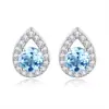 Aretes de Piedra de Cristal Natural en Forma de Gota, Modernos y Populares Aretes de Diseño Nicho de Plata de Ley S925 para Mujer Transfronterizos