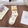 Calcetines Lindos de Cachorros para Mujer Primavera y Verano Estilo Universitario Estilo Japonés Ilustración Dibujos Animados Estrellas Calcetines de Media Caña Estilo Coreano Estudiante Calcetines de Algodón