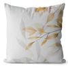 Funda de Almohada de Cuero Melocotón con Hoja de Ginkgo Dorada Estampado de Hojas Transfronteriza Amazon Funda de Almohada para el Hogar Funda para Cojín de Sala de Estar