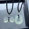 Nuevo Collar de Chalcedonia Blanca de Alta Calidad con Hueso de Cachorro y Gato, Colgante de Jade Versátil, Anillo de Gato, Joyería de Jade para Pareja