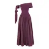 Vestido Sexy con Volantes Descubierto para Mujer, Dulce y Picante Ajustado Versátil Bodycon Vestido Largo