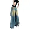 Jeans Anchos Rasgados Desgastados Estilo Callejero Retro Americano Picante para Mujer