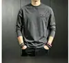 Directo de fábrica: Camisetas pesadas de estilo americano para hombre, sudaderas con estampado de cuello redondo, tops de manga larga modernos y versátiles para hombre, al por mayor
