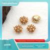 Cobre puro 10 MM cor de retenção micro incrustado zircão flor coração flor núcleo flor titular diy jóias acessórios hairpin Hanfu cocar material