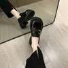 Zapatos de cuero para mujer estilo francés, sin cordones, suela gruesa, tacón grueso, 2026 otoño nuevo, mocasines versátiles estilo británico retro