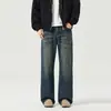 Ropa de Hombre Fengshe / Novedad Primavera y Otoño 2026 Jeans Vintage Lavados de Pierna Recta Sueltos para Hombre Pantalones Largos de Calle