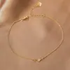 Tobillera de Estilo Coreano Estilo Ins con Corazón Dorado y Plateado Forma de O para Mujer, Lujo Accesible, Gama Alta, Elegante y Versátil, Joyería Transfronteriza al por Mayor