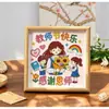 Kit de Pintura con Perlas DIY Nuevo para el Día del Maestro 2026 para Estudiantes de Primaria, Pintura con Pegatinas de Diamantes, Regalo para Maestras de Jardín de Infancia