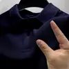 Camisa Polo Masculina 2024 com Gola Reversível e Manga Curta, Mais Vendida Transfronteiriça, Camiseta Casual Elegante para Negócios, Camisa Polo Casual Versátil