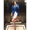 Cardigan jacket de lino Rixo Rane de alta gama con protección solar, manga larga, camisa azul de algodón y lino de corte holgado
