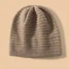 Chapéu de Cashmere Completo Outono e Inverno para Mulheres, Color-Blocking, Chapéu Novo Quente, Chapéu Turbante, Chapéu de Tricô Casual da Moda