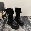 Botas Martin con cuello 2026 modelo nuevo, botas altas con suelas gruesas, botas de caña alta para mujer, primavera y otoño, botas de jinete Maillard marrones