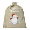 Bolsas de Arpillera con Cordón Navideñas, Bolsas de Arpillera con Cordón para Empaque de Regalos Navideños, Bolsas de Dulces para Niños, Bolsas de Regalo para Fiestas Navideñas