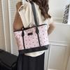 Bolsa Tote Fofa com Laço Estilo Coreano para Mulheres 2025 Nova Grande Capacidade Tendência Moda Cor Contrastante Bolsa de Ombro