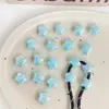 Pó Acrílico Preenchido com Creme Banhado a UV Contas Estrela de Cinco Pontas com Furo Grande Furo Reto Contas Soltas Material para Acessórios de Cabelo DIY para Crianças