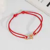 Pulsera tejida hecha a mano para parejas, de gran venta transfronteriza, con un estilo fresco y elegante, hebilla de herradura de aleación, pulsera ajustable