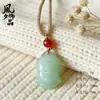Pingente Fechadura da Paz Verde Jade Hetian Imitado, Pingente Fechadura Desejosa Lótus Material Qinghai, Pingente de Jade, Atacado Fábrica de Fechaduras da Paz