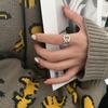 Accesorios: Anillo de Cadena Trenzada para Mujer, Estilo Grueso Vintage, Anillo de Dedo Índice Abierto Ancho de Moda, Joyería de Moda