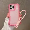 En Stock, Nuevo Producto Transfronterizo Sudamericano Más Vendido, Adecuado para Ip16Pro Funda de Teléfono Transparente Tres en Uno con Airbag y Correa de Muñeca
