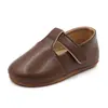 Zapatos de Cuero Nuevos para Niños Primavera y Otoño, Forma de T, Suela Suave, Zapatos para Niños, Estilo Coreano, Transpirables, Zapatos para Bebés, Dropshipping