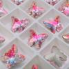 Rhinestones Rosa Cognac para Uñas Super Brillantes K9 Alta Calidad Rosa Claro Azúcar Grueso Cubo Corazón Inclinado Rhinestones Decoraciones para Uñas Mayoreo