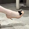 Primeiro Encontro com os Sapatos de Salto Alto com Laço Retro Francês para Mulheres, Apresentando Saltos Finos, Bico Baixo e Design Versátil