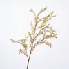 Flores decorativas artificiais de tuia dourada de haste única, salgueiro dourado dourado, cores de outono eternas para paisagismo