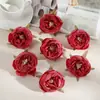 S 6cm Estilo Retrô Flor Rosa Simulada com Borda Queimada Artificial para Arranjo Floral DIY Manual Arranjo de Flores Buquê de Casamento Decoração de Casa