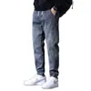 Jeans Lavados para Hombre Marca de Moda Sueltos Tallas Grandes Pantalones Jogger Primavera Nuevos Casual Harem Primavera y Otoño Exportación Pantalones Largos