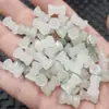 Cuentas Sueltas de Jade con Forma de Arco de Seis Caras Tianshan Verde, Jade Blanco, Roca de Cuarzo con Flores Verdes, Accesorios de Jade Multifacéticos