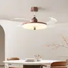 Lámpara Ventilador para Sala de Estar Estilo Medieval 2025 Nuevo Retro Color Nogal Silencioso Alto Viento Ventilador de Techo para Dormitorio Comedor