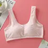 Camisola de Verano Fina para Niñas de Secundaria de 13 a 18 Años, Transpirable, con Almohadillas en el Pecho, sin Tirantes