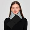 Bufanda de plumón con bloques de color de invierno, estilo simple para hombres y mujeres, protección contra el frío al aire libre, protección del cuello, calidez, lujo ligero y sensación de alta gama