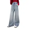 Ropa para Niñas, Pantalones para Niños Talla Mediana y Grande, Nuevos Jeans Rectos de Dobladillo Ancho Estilo Coreano Primavera y Otoño 2026