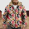 Chaqueta de Algodón Gruesa con Forro de Polar Estilo Étnico Camuflaje Transfronterizo 2025 con Cremallera y Bolsillos de Parche para Abrigo