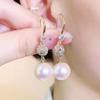 Estilo Japonês e Coreano Luxo Leve Elegante Elegante Versátil Brincos de Pérola Design de Nicho Celebridade da Internet Rosto Feminino Afina Novo Estilo Brincos para Mulheres